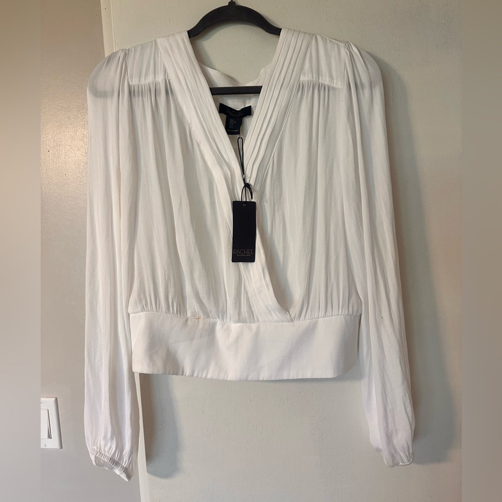 Rachel Roy White Long Sleeve Blouse | Size L | NWT